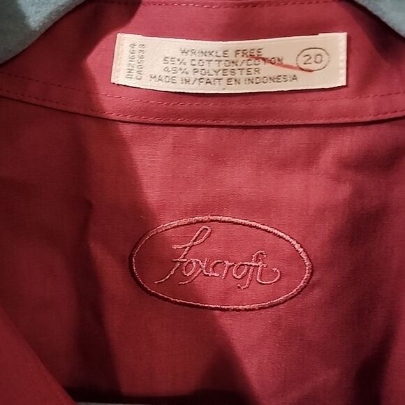 Foxcroft Wrinkle Free No Iron Nwt   Mauve Colored  Button Up Shirt Size 20 - Picture 3 of 4